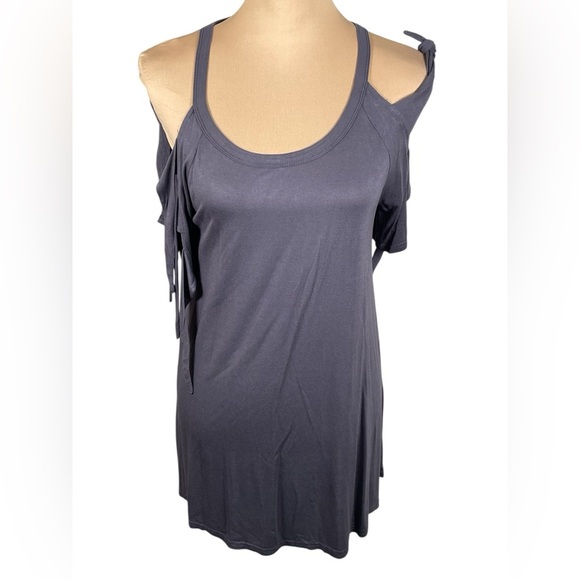 Magnolia South Asymmetrical Gray Cut Out Tank Top - Picture 1 of 8